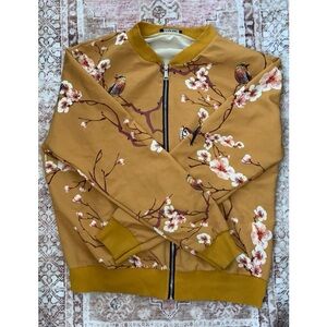 Boohoo Cherry Blossom & Bird Bomber